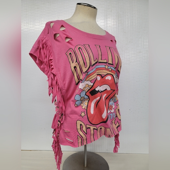 The Rolling Stones Fringe Concert Tee Upcycled - Picture 6 of 10